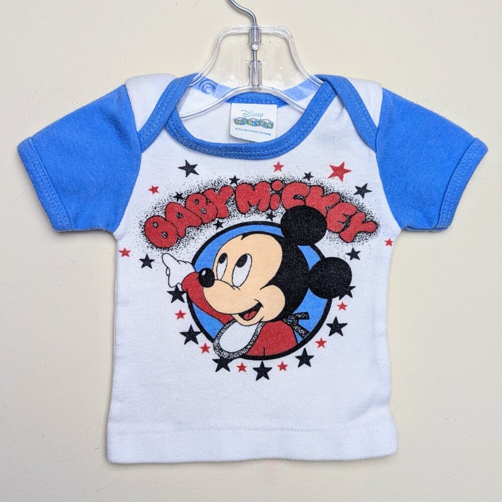 Vintage Baby Mickey Mouse Disney‎ Babies 1984 Single Stitch T-Shirt 0-6 Months